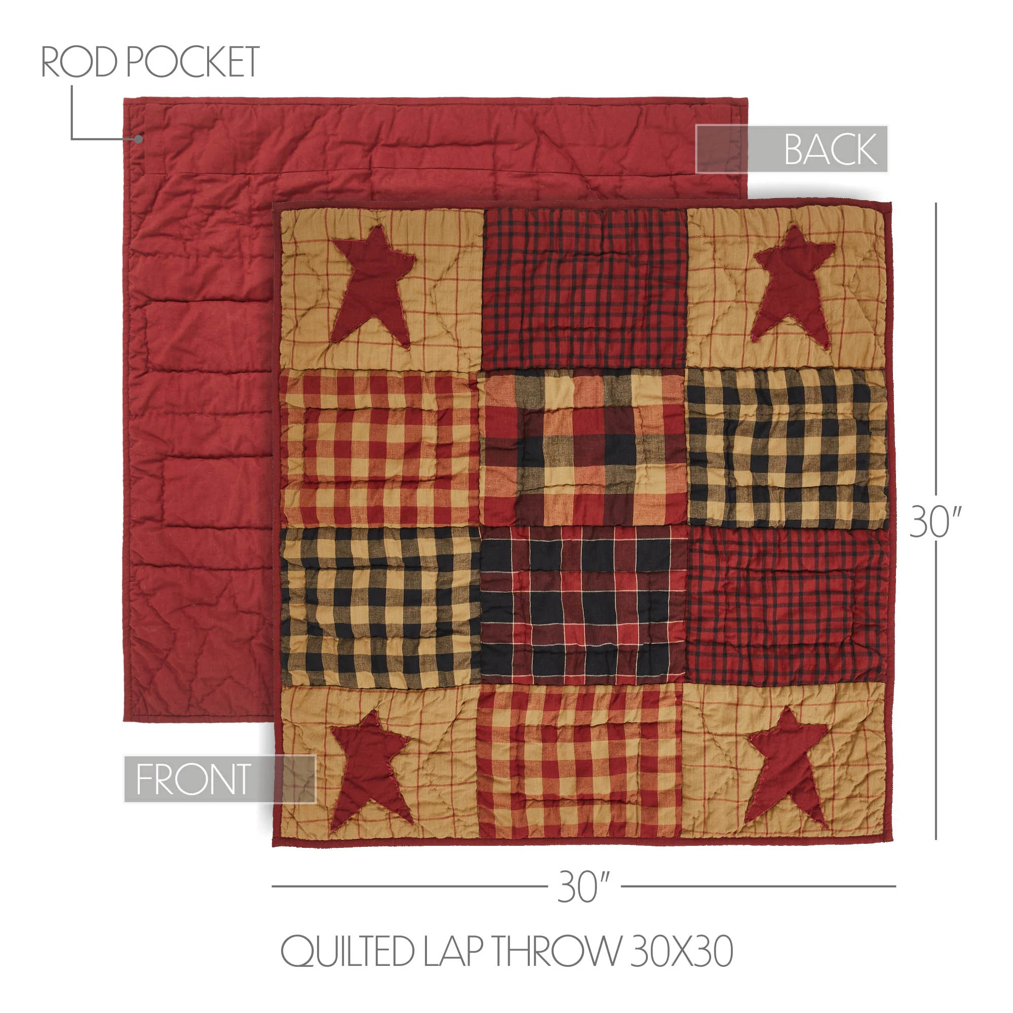 Connell Quilted Lap Throw 30" x 30" - Image 2