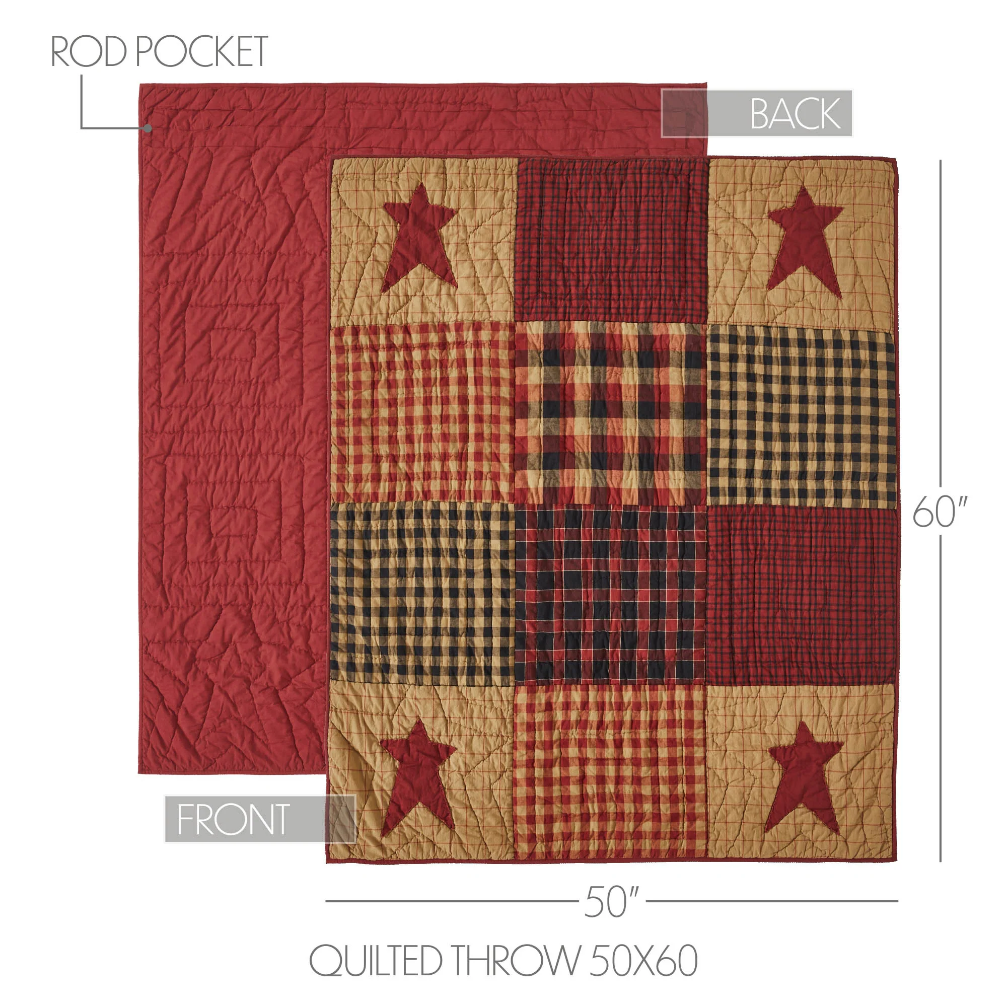Connell Stars Quilted Throw 50" x 60" - Image 3