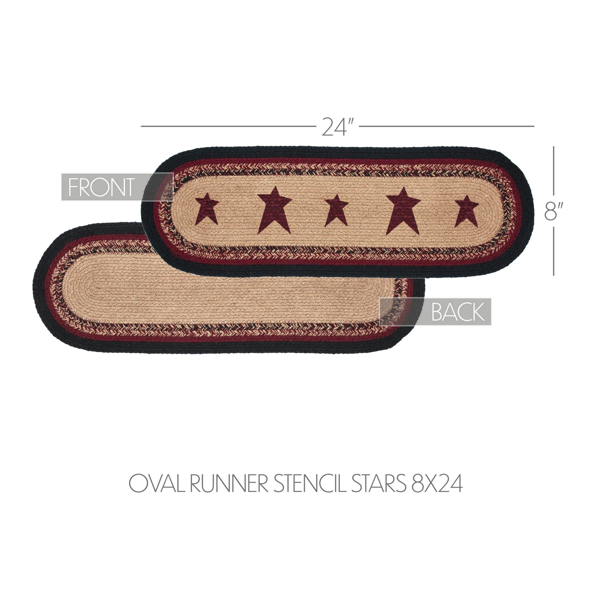 Connell Stencil Stars 24" Oval Table Runner - Image 4
