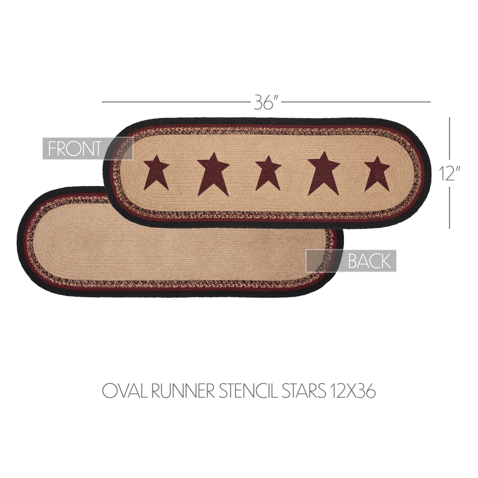 Connell Stencil Stars 36" Oval Table Runner - Image 3