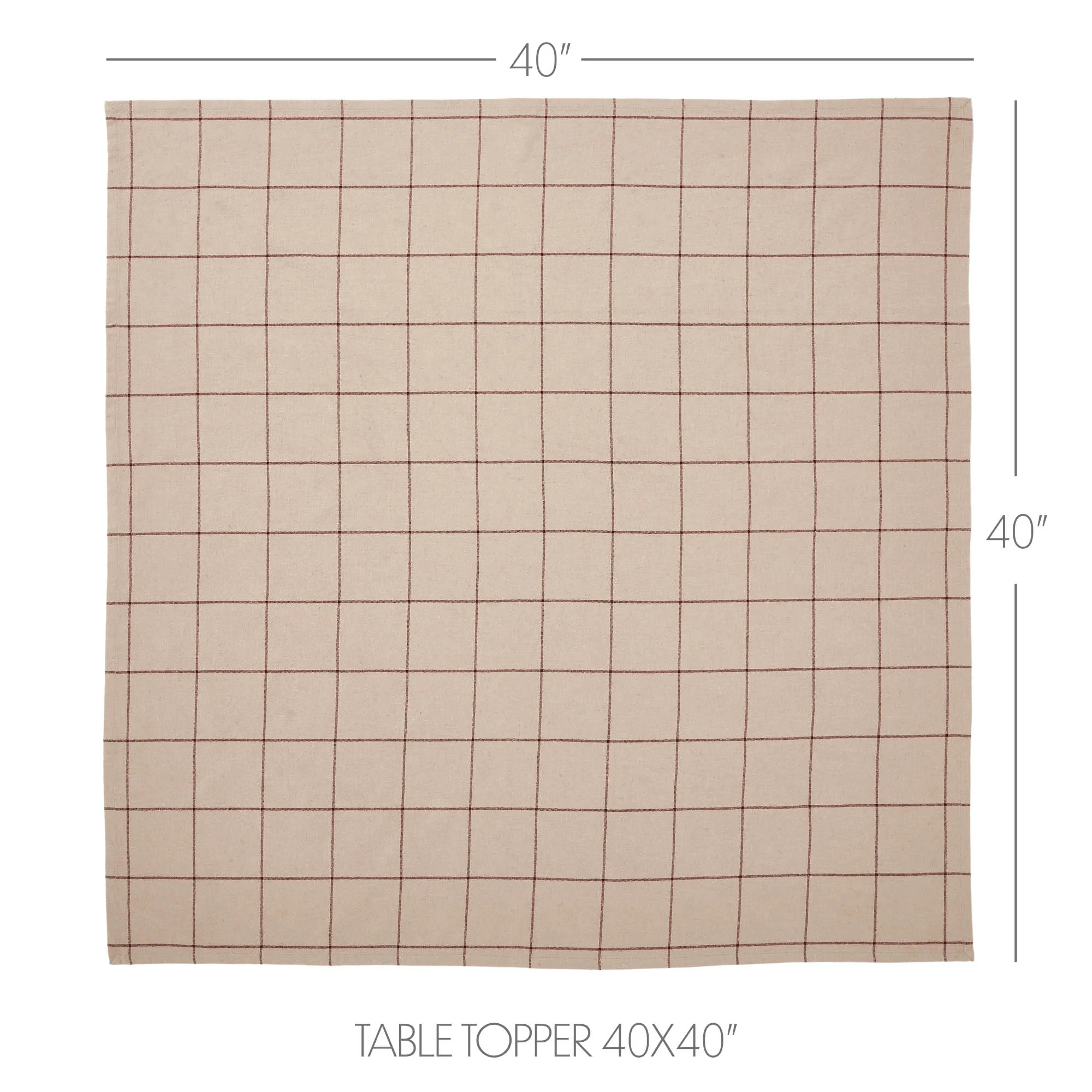 Connell Tan and Burgundy Table Topper 40" Square - Image 2
