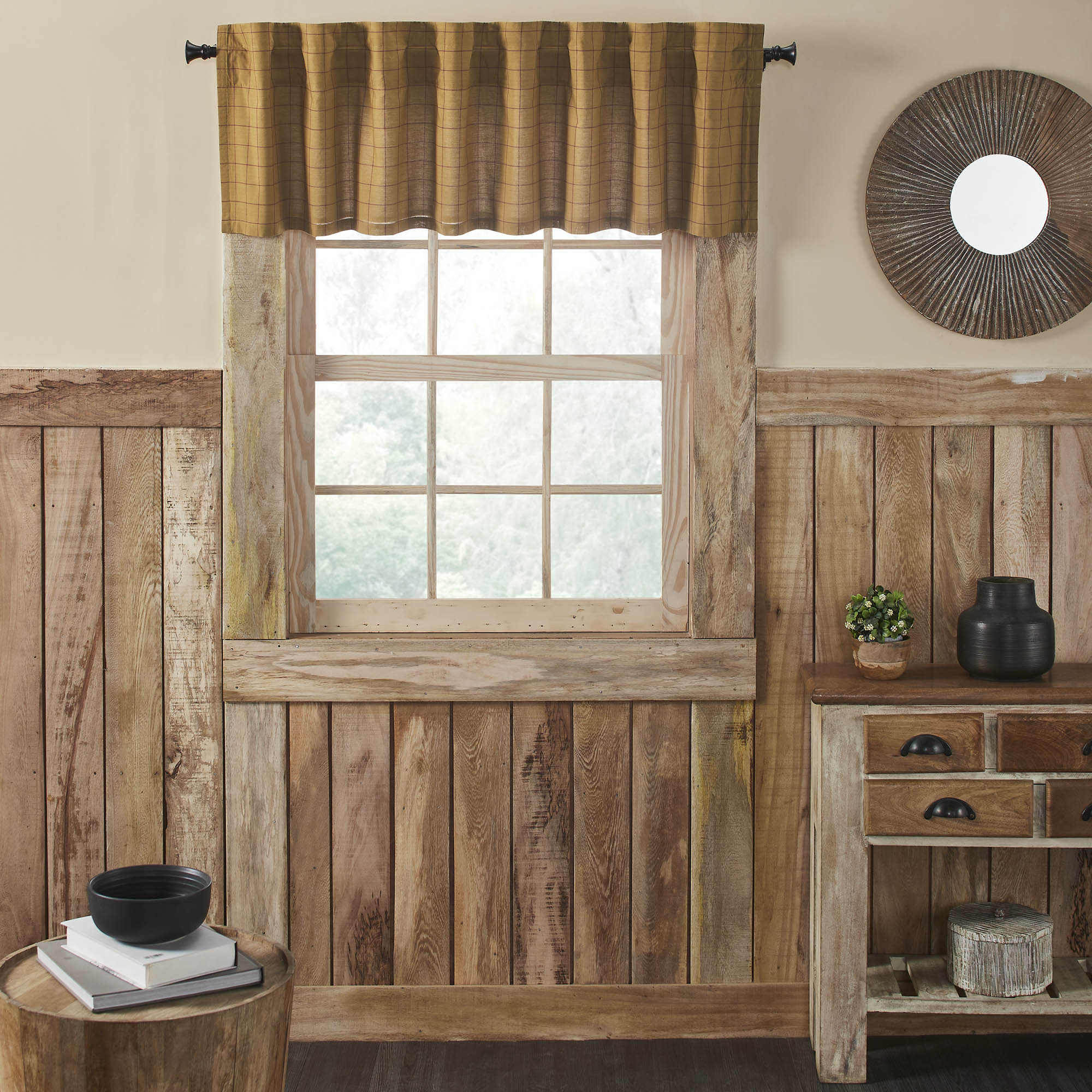 Connell Valance Burgundy and Natural 18" x 72"