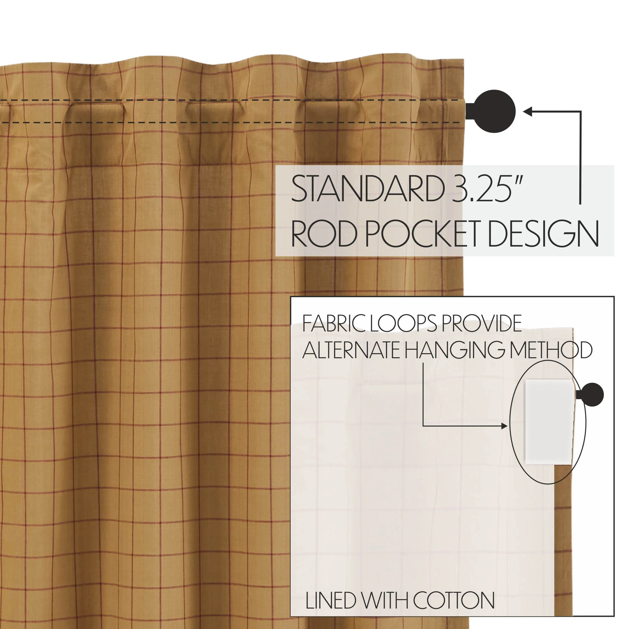 Connell Valance Burgundy and Natural 18" x 72" - Image 2