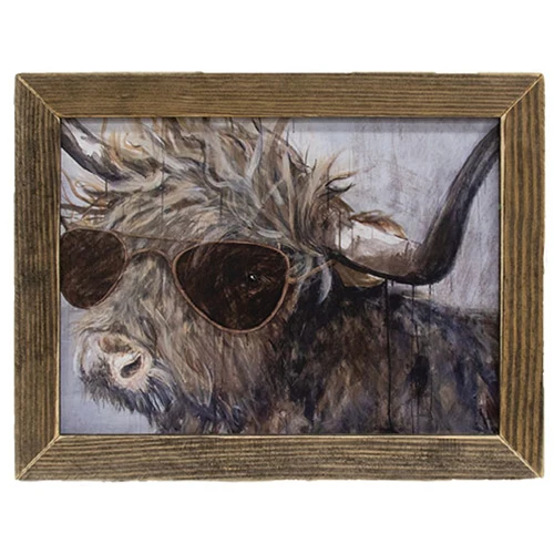 Cool Carl Highland Cow Framed Print 12"x16"