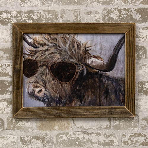 Cool Carl Highland Cow Framed Print 12"x16" - Image 2