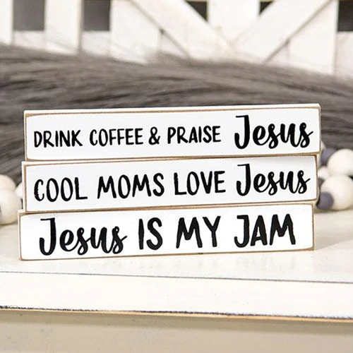 Cool Moms Love Jesus Mini Stick Signs Set of 3 - Image 2