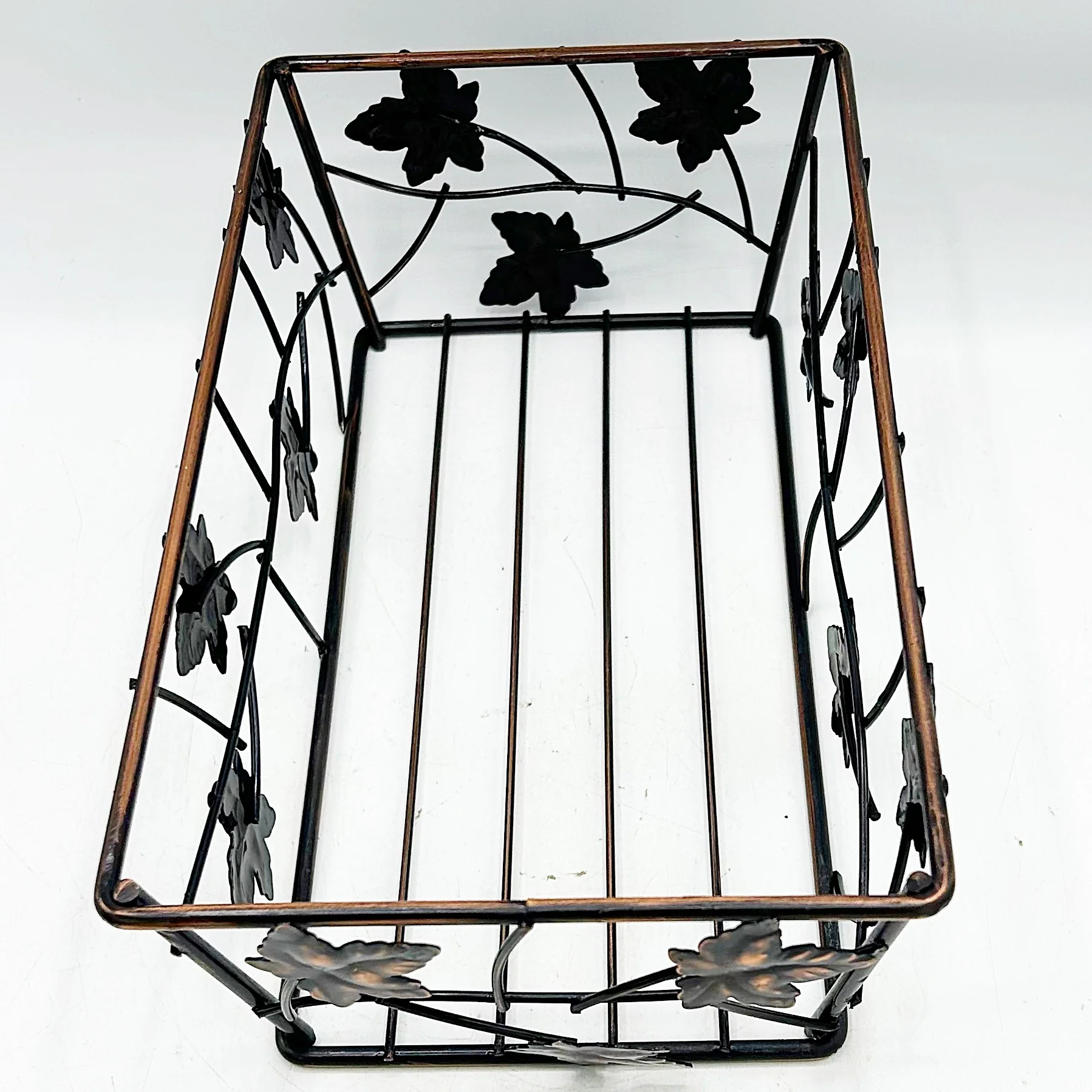 Copper-Toned Metal Basket with Leaf Accents - Image 6