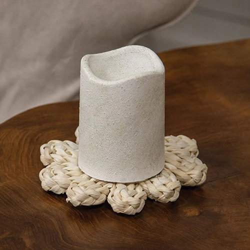 💙 Corn Husk Flower Shape 6" Candle Mat - Image 3