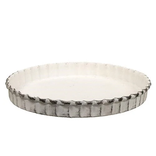 💙 Cottage Chic White Fluted 5" Candle Pan