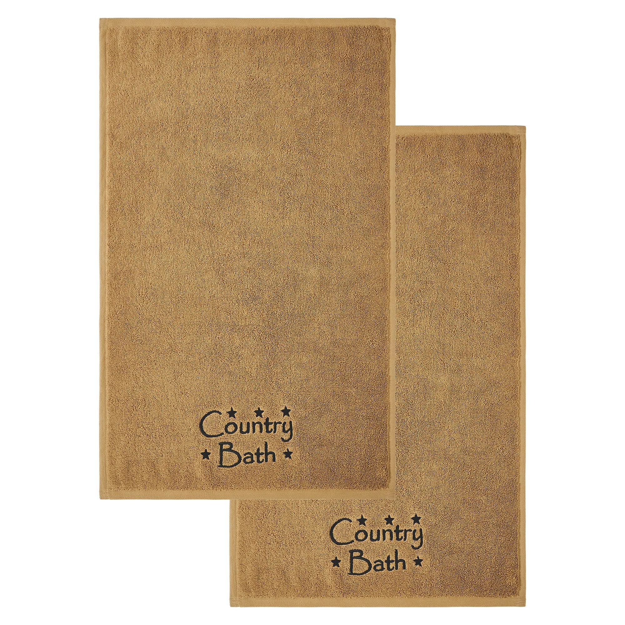 Country Bath Stars Tan Hand Towel Set of 2 - Image 4