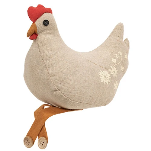 Country Floral Chicken Dangle Leg Stuffed Figure - Image 2