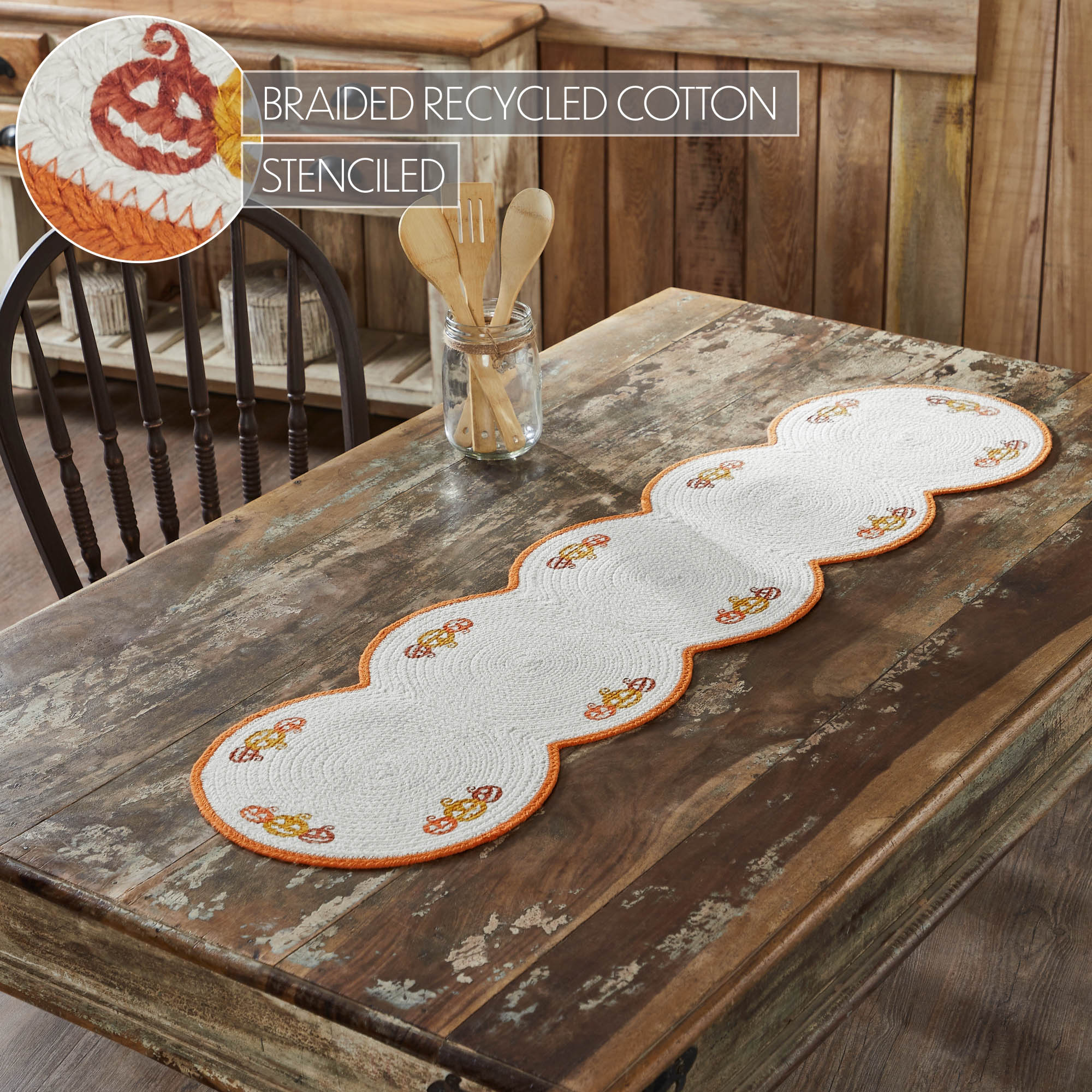 Country Halloween Stencil 48" Table Runner - Image 5