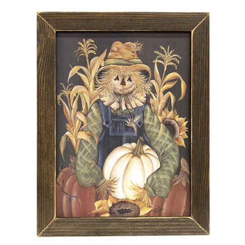Country Scarecrow Framed Print 17.5" H