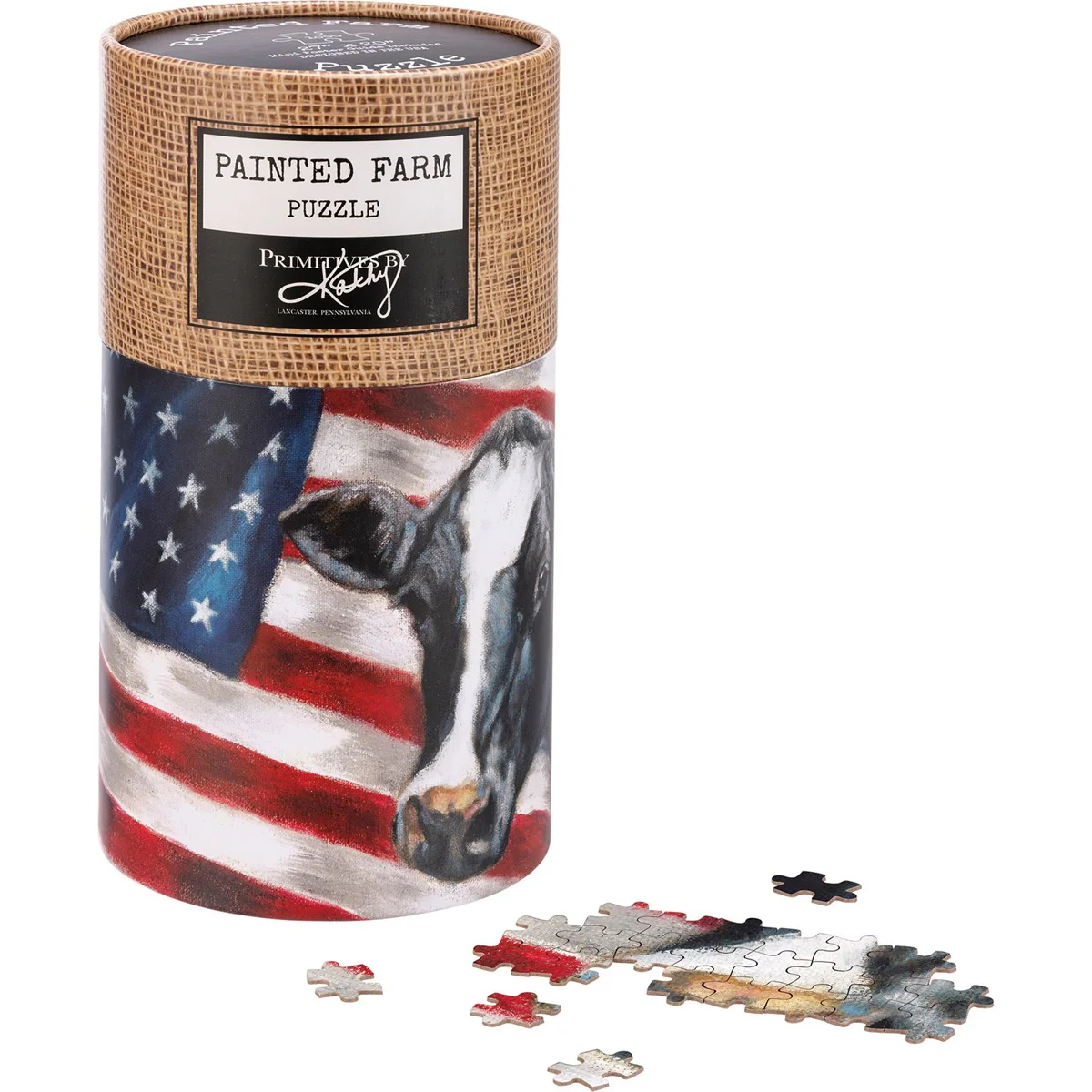 ๐ Cow And American Flag 1000 pc Puzzle