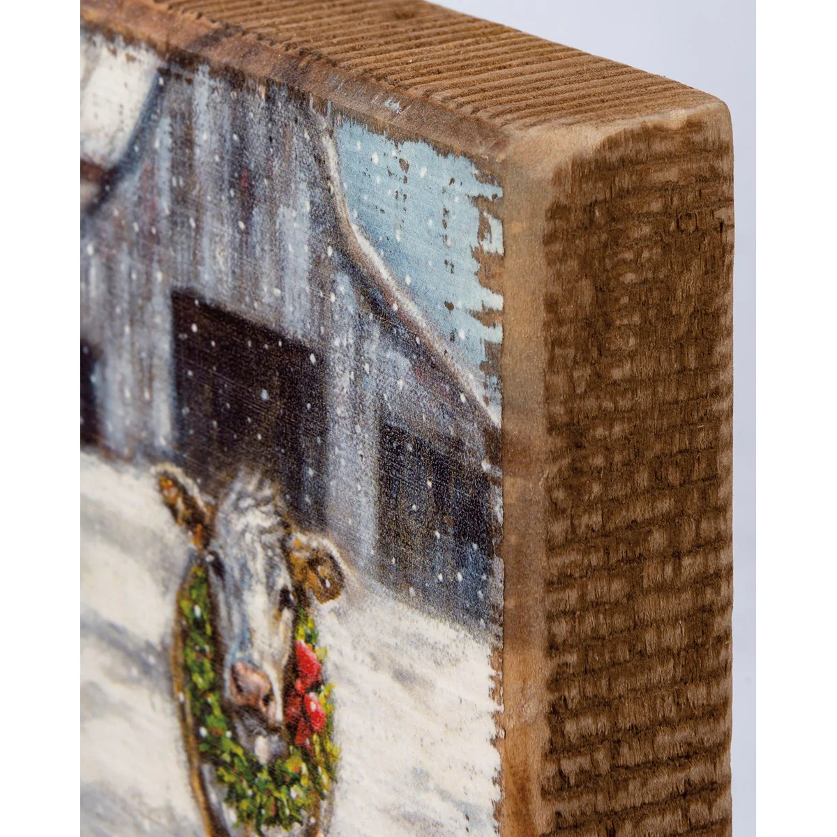 Surprise Me Sale 🤭 Cow With Wreath Small 4.5" H Block Sign - Image 3