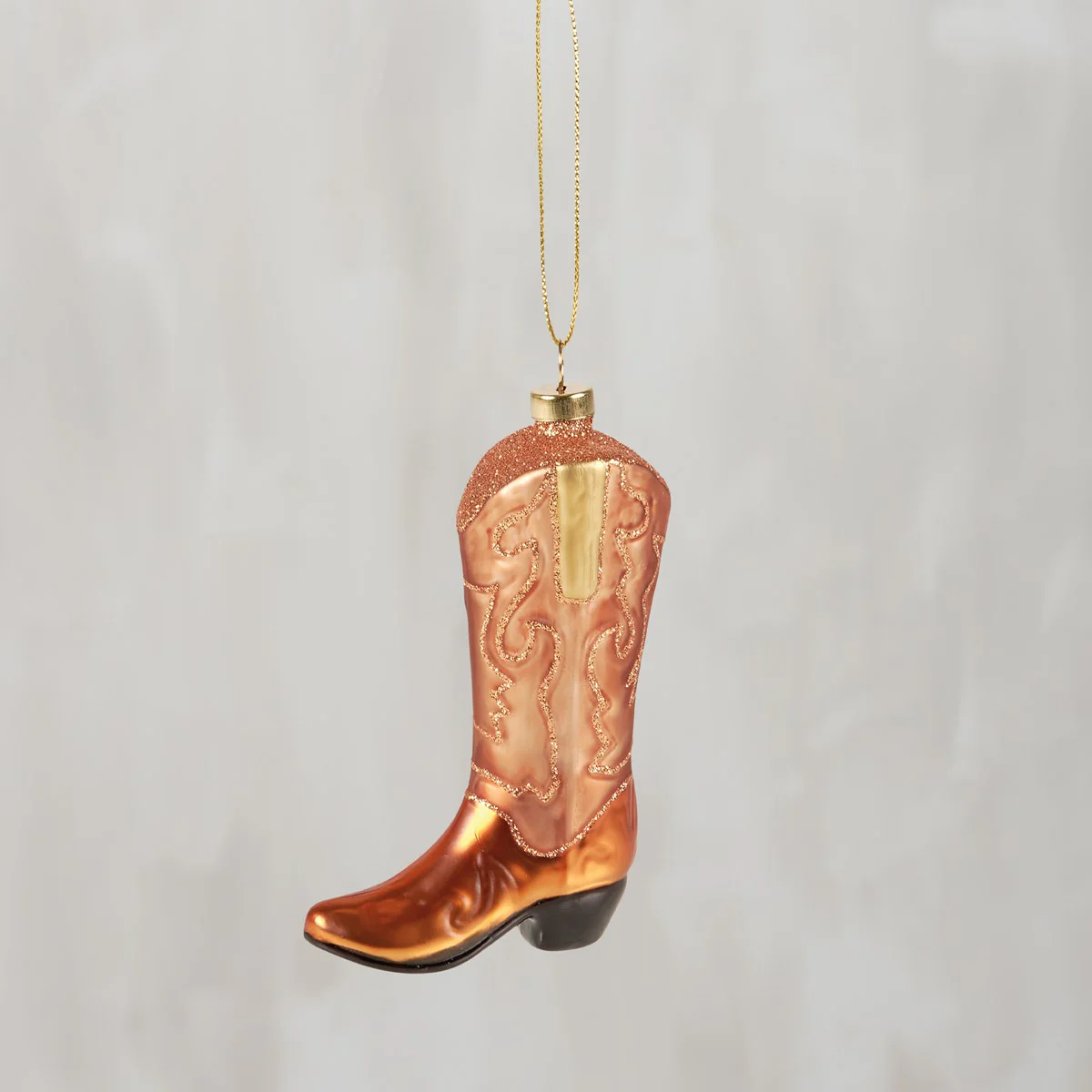 Cowboy Boot Glass Ornament