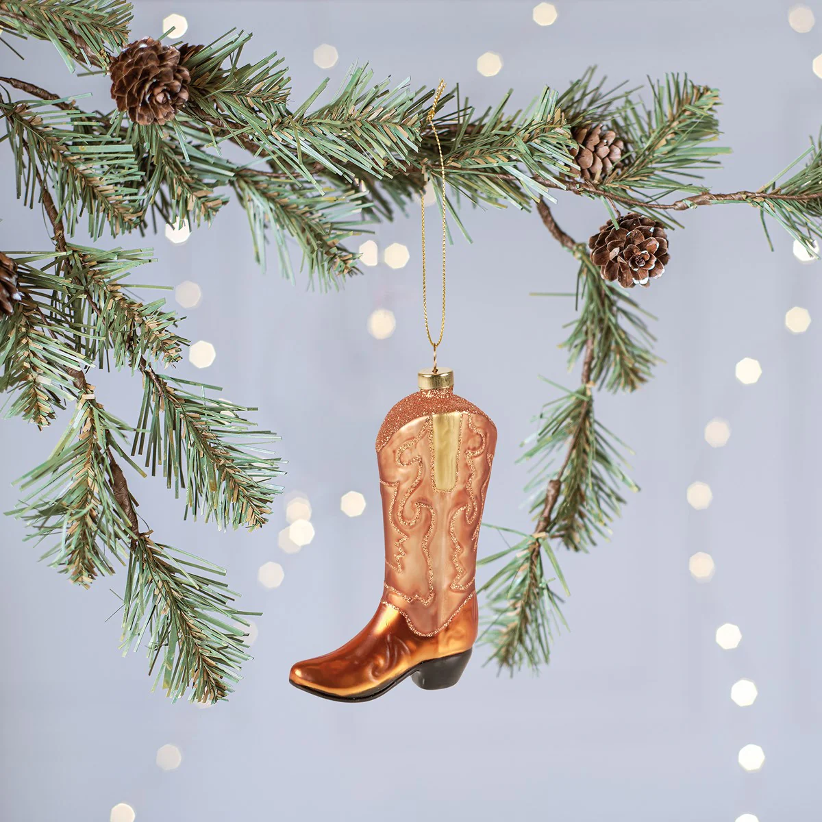 Cowboy Boot Glass Ornament - Image 2