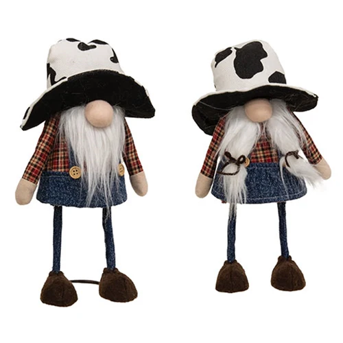 Cowboy & Cowgirl Wobble Gnome Figures