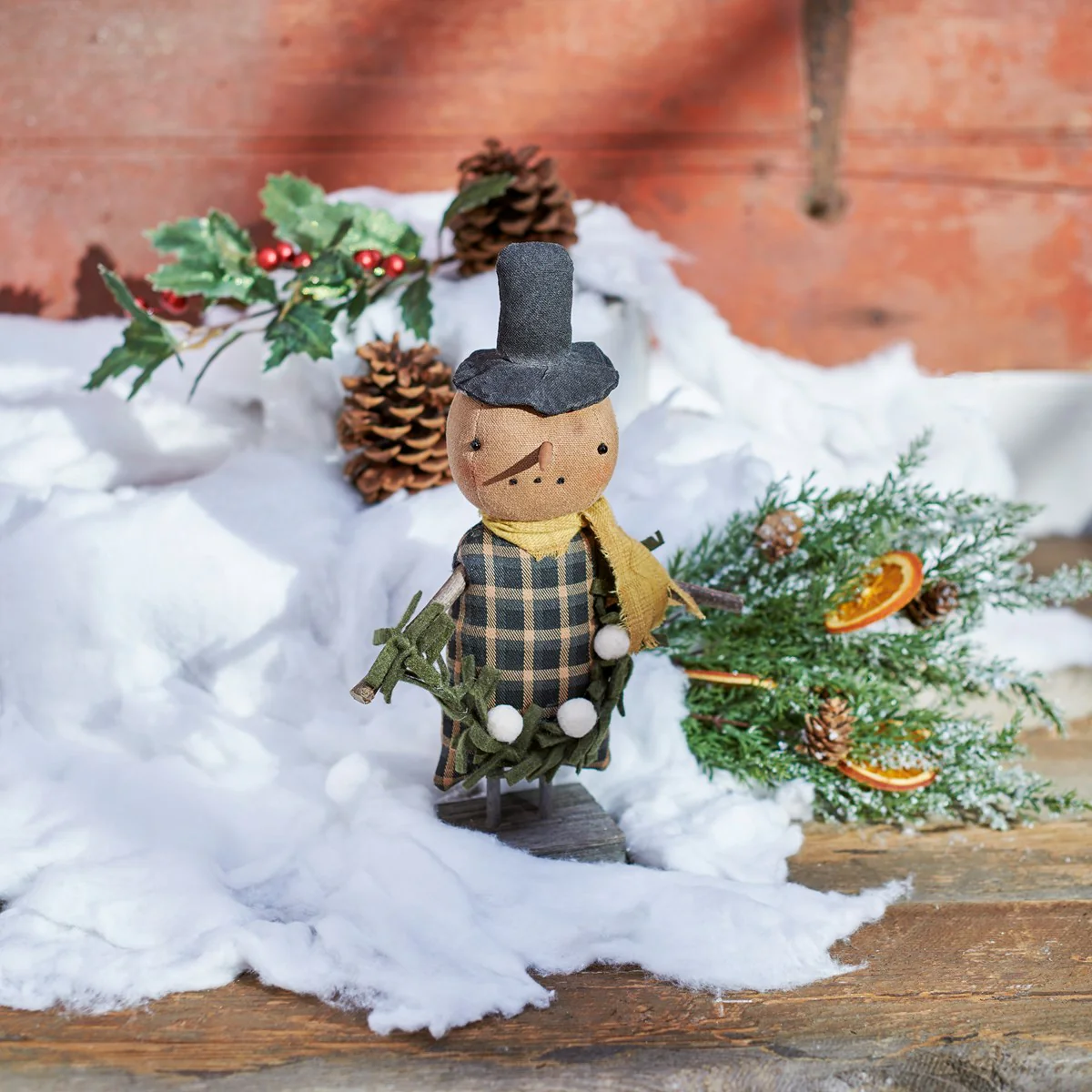 ๐ Cozy Collin Snowman Fabric Figure 10.5" H - Image 2