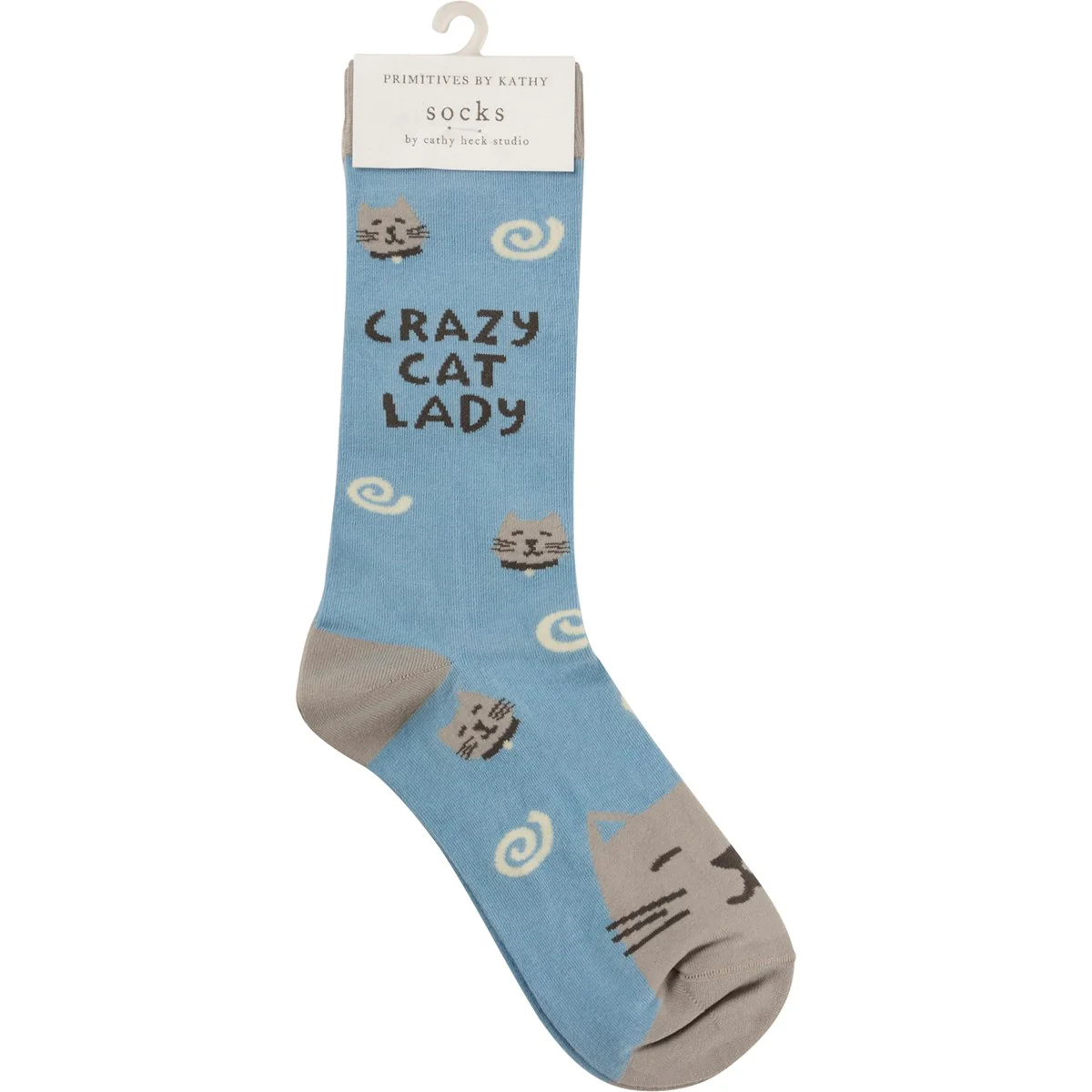 ๐ Crazy Cat Lady Swirls Unisex Fun Socks - Image 4
