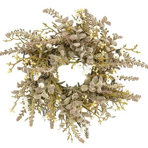 Cream Berry 10" Foliage Faux Ring Small Wreath