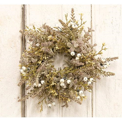Cream Berry 10" Foliage Faux Ring Small Wreath - Image 2