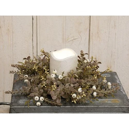 Cream Berry 10" Foliage Faux Ring Small Wreath - Image 3