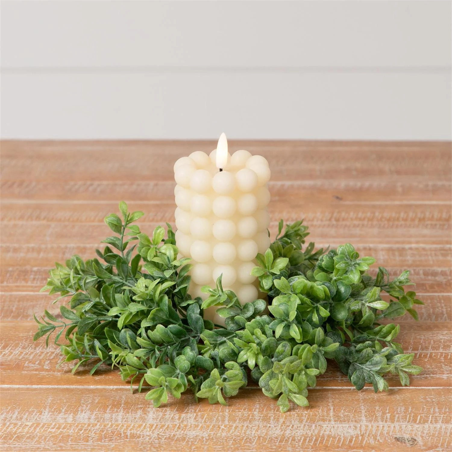 Cream Bubble Design 6" LED Pillar Candle - Image 2