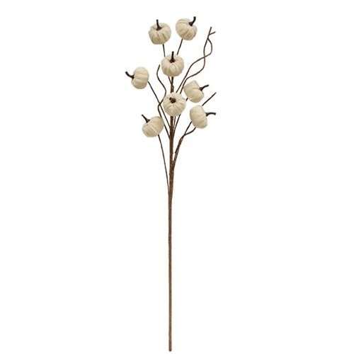 ๐ Cream Burlap Pumpkin 30.5" Decorative Spray