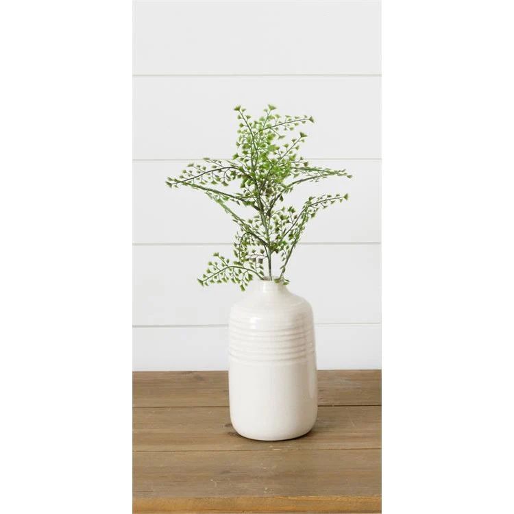 Cream Crackled 8" H Stoneware Vase