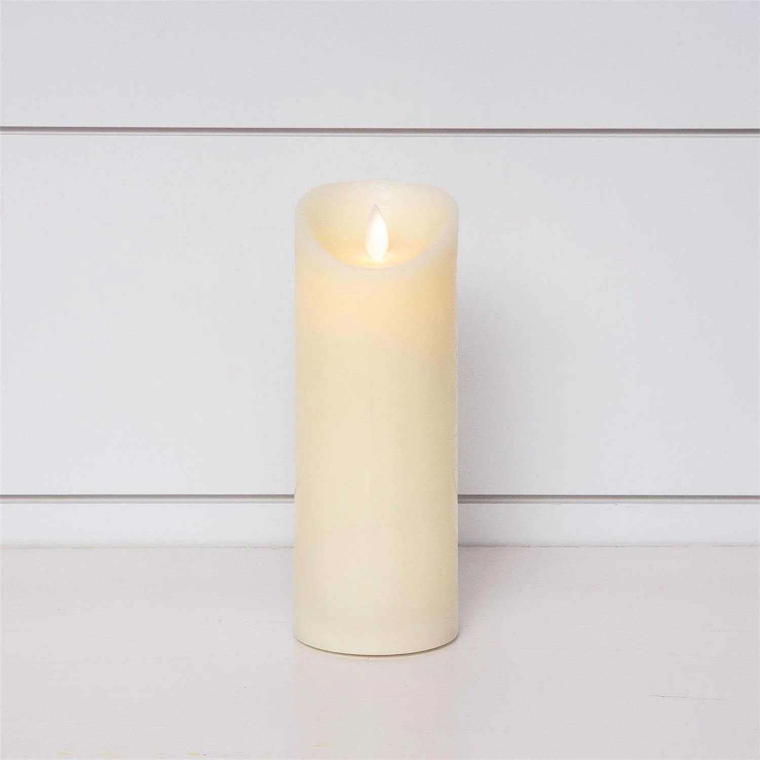 Cream Flickering LED 8" Pillar Candle