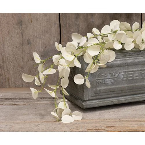 Cream Foamy Silver Dollar 5 ft Faux Garland
