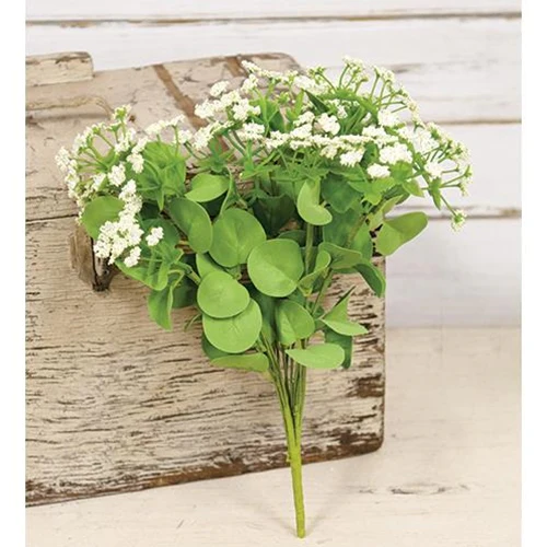 ๐ Cream Mixed Heather 11" Faux Floral Bush