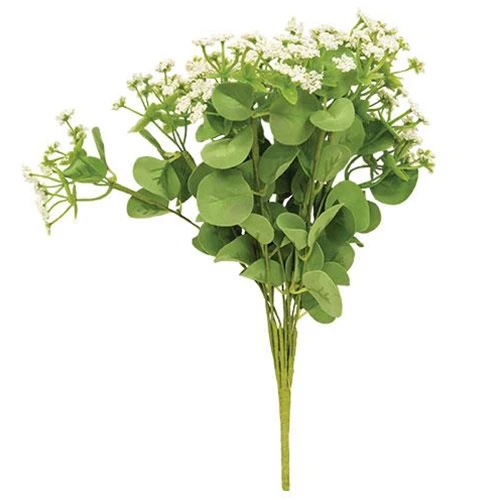 ๐ Cream Mixed Heather 11" Faux Floral Bush - Image 2