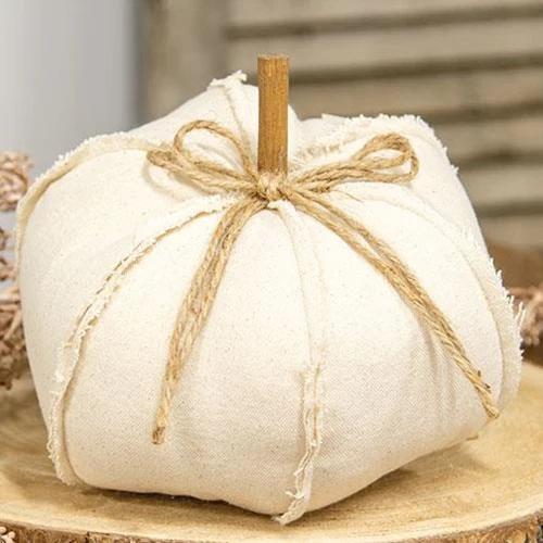 Creamy Canvas Stuffed Pumpkin 8"