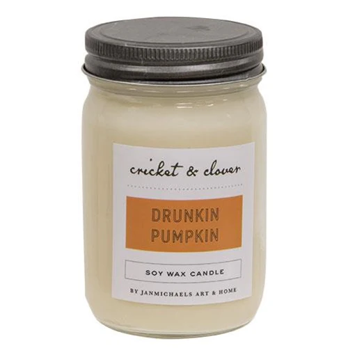 Cricket & Clover Drunken Pumpkin 12 oz Soy Jar Candle