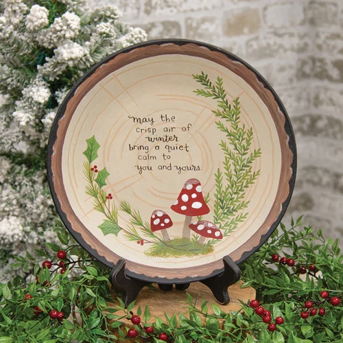 Crisp Air of Winter Woodland Mushroom Plate - Image 2
