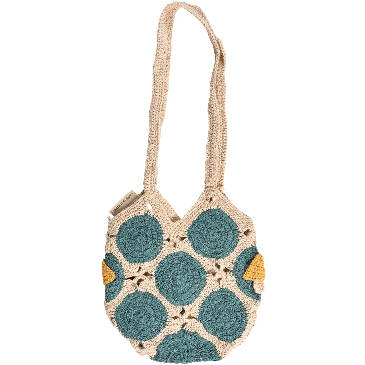 Crochet Mushroom Color Block Boho Tote Bag - Image 2