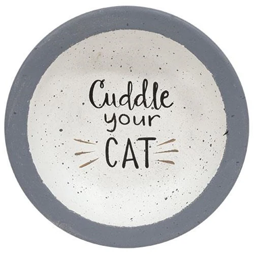 Cuddle Your Cat 6" Wooden Decorative Bowl