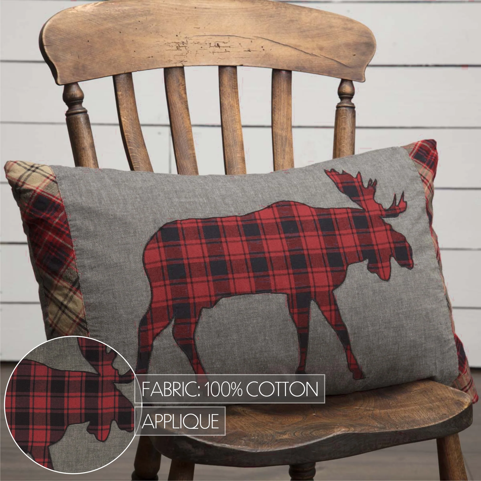๐ Cumberland Moose Applique 22" Throw Pillow - Image 6