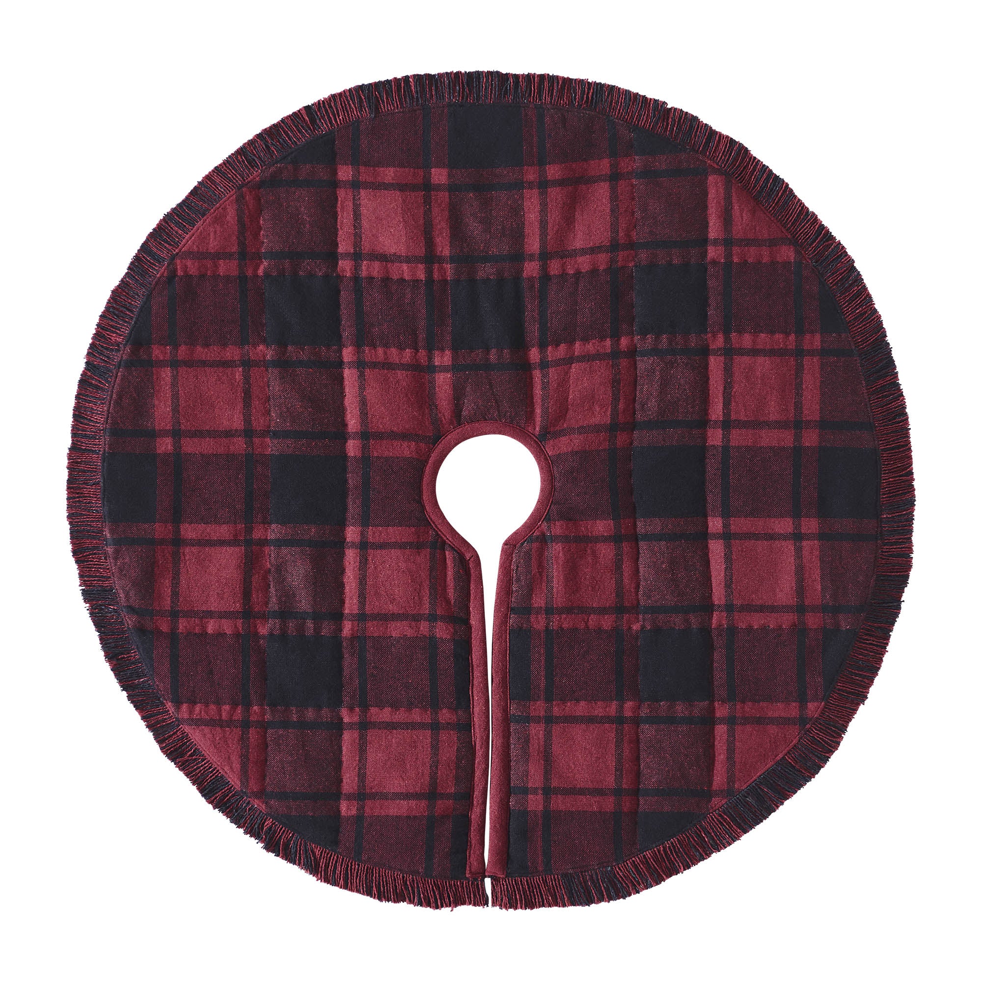 Cumberland Red Black Plaid 24" Christmas Tree Skirt - Image 2