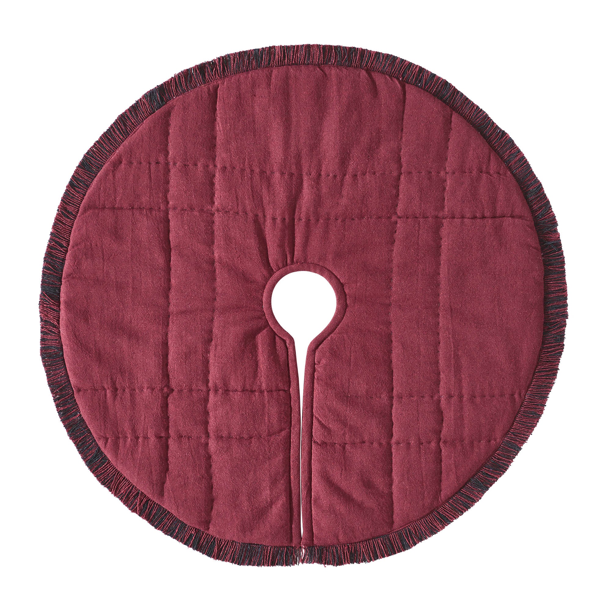 Cumberland Red Black Plaid 24" Christmas Tree Skirt - Image 3