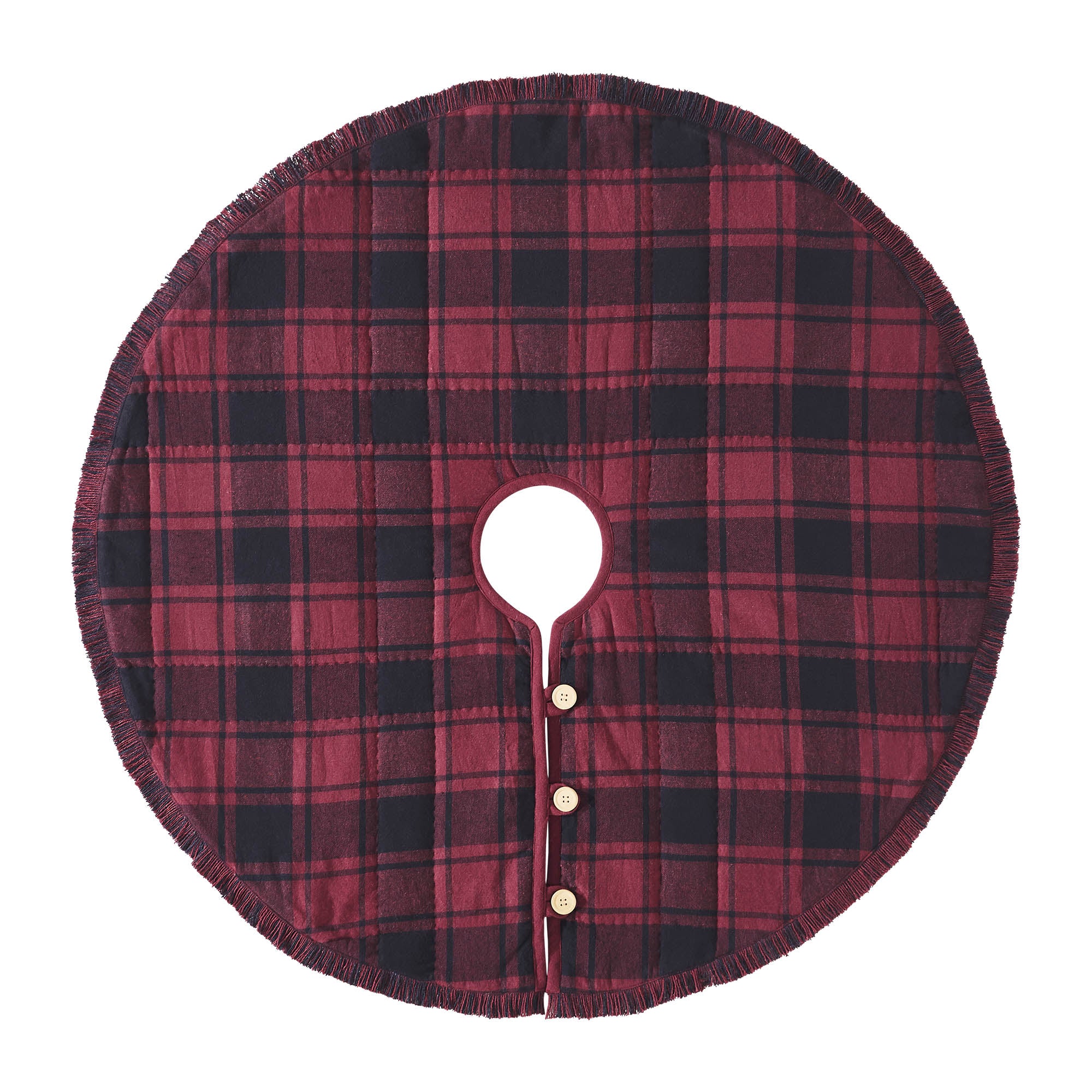 Cumberland Red Black Plaid 36" Christmas Tree Skirt - Image 2