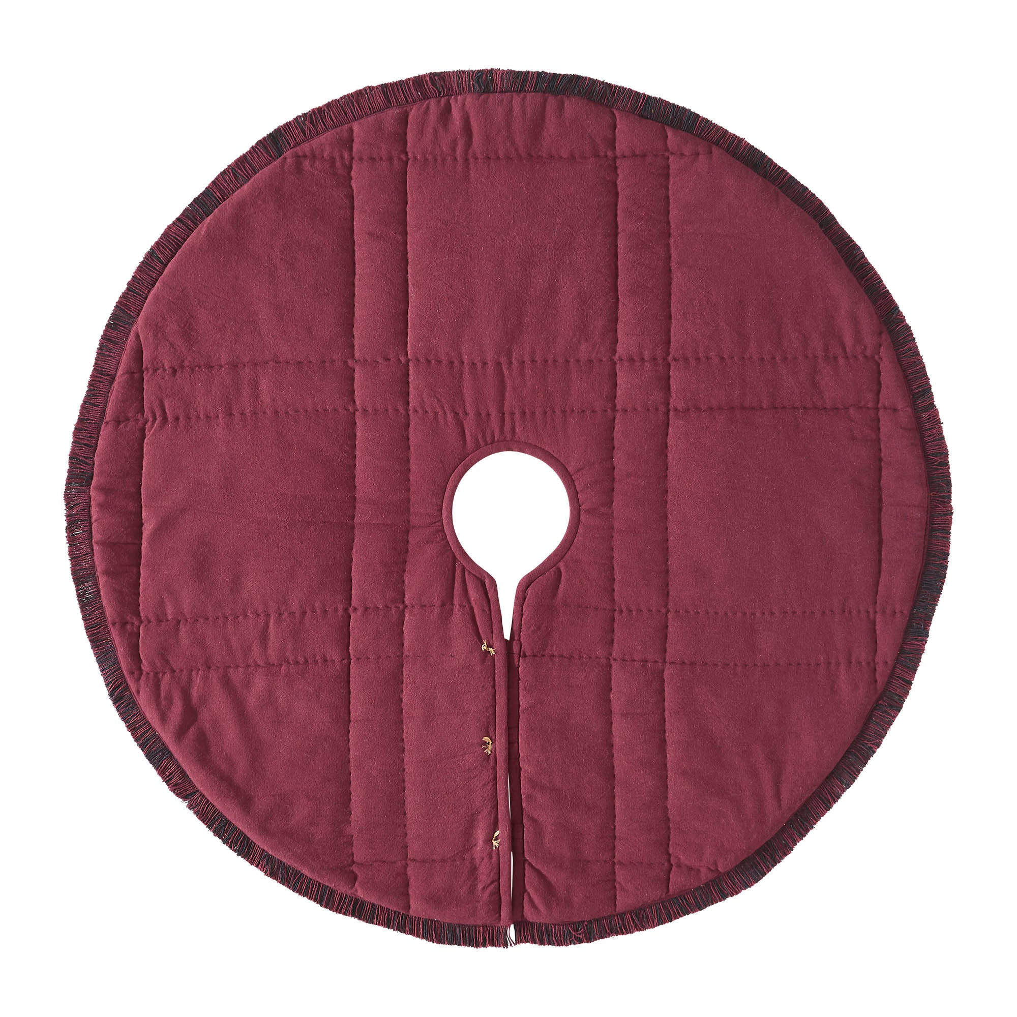 Cumberland Red Black Plaid 36" Christmas Tree Skirt - Image 3