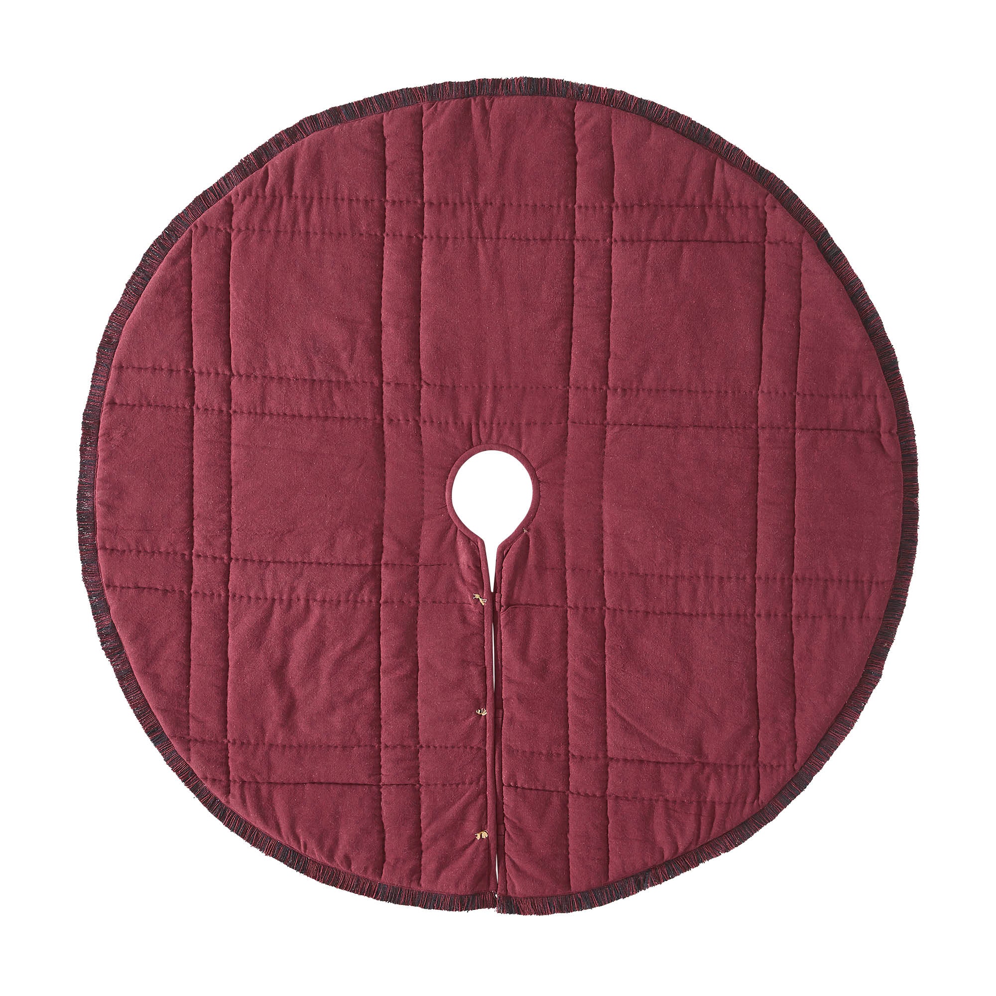 Cumberland Red Black Plaid 48" Christms Tree Skirt - Image 2