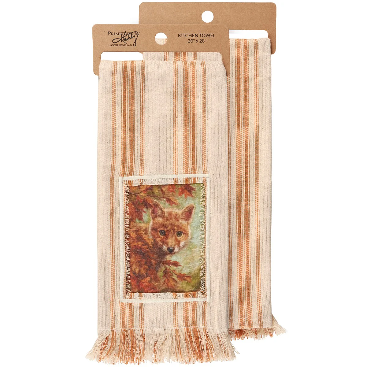 Curious Fox Fall Leaves Kitchen Towel - Image 2