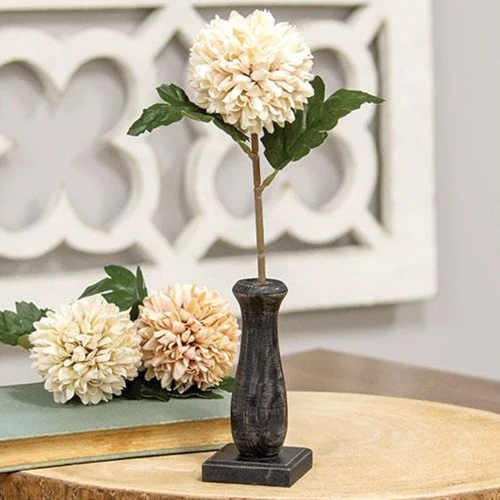 💙 Curvy Black Spindle 4.5" H Wooden Faux Flower Holder - Image 2