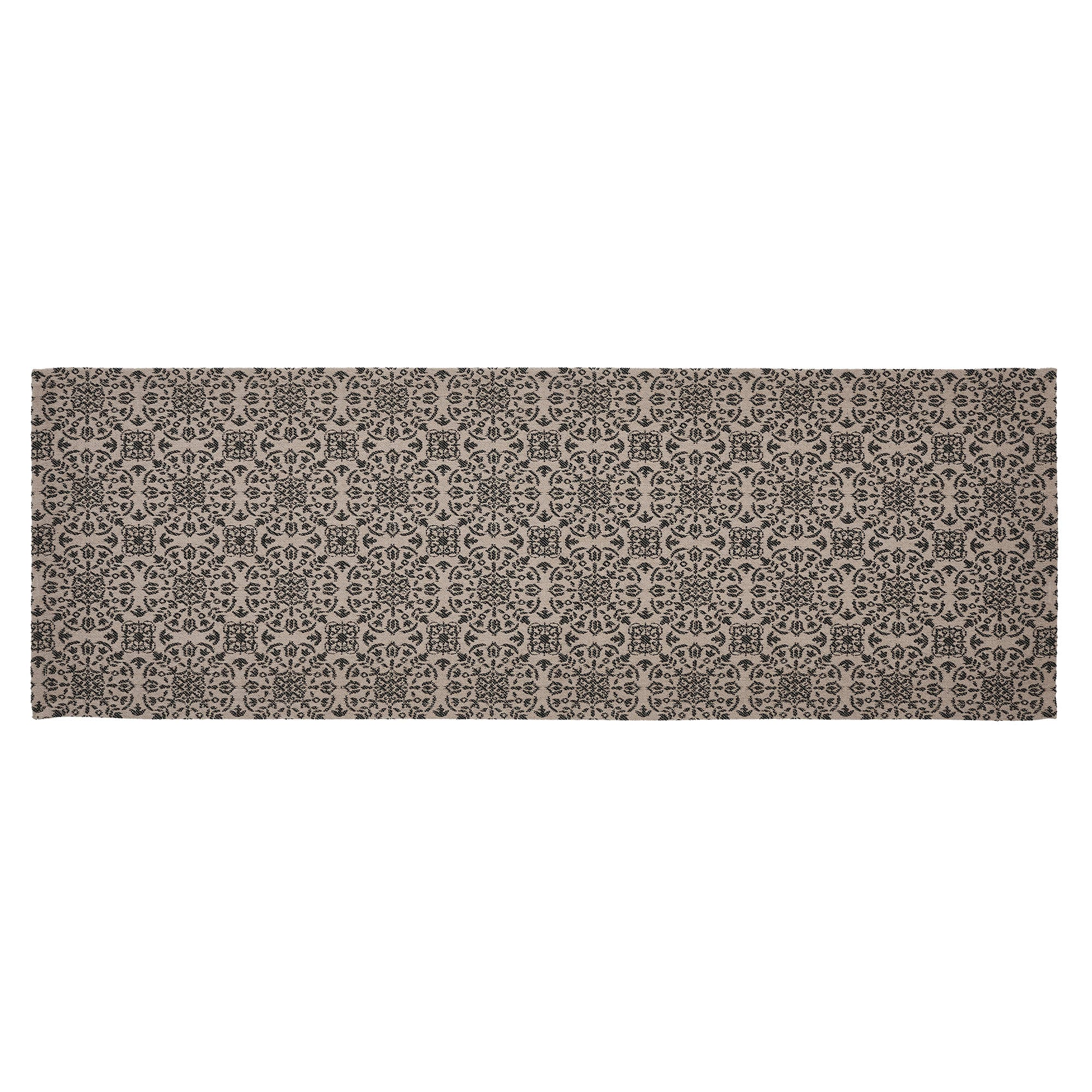 Custom House Black Tan Jacquard 36" Table Runner - Image 4