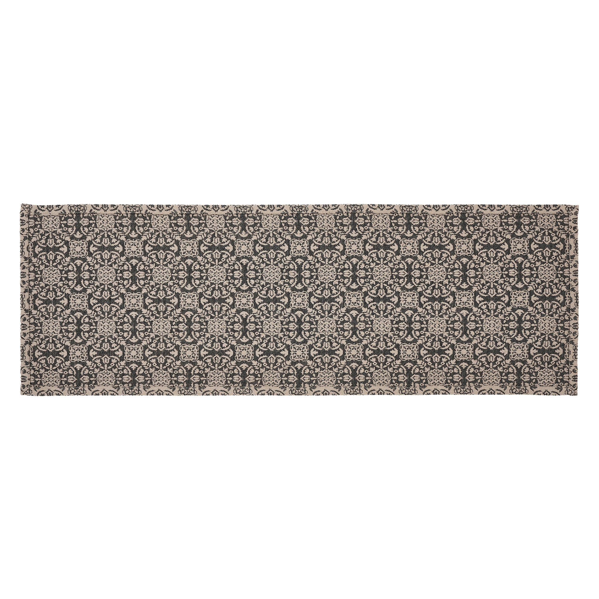 Custom House Black Tan Jacquard 36" Table Runner - Image 5