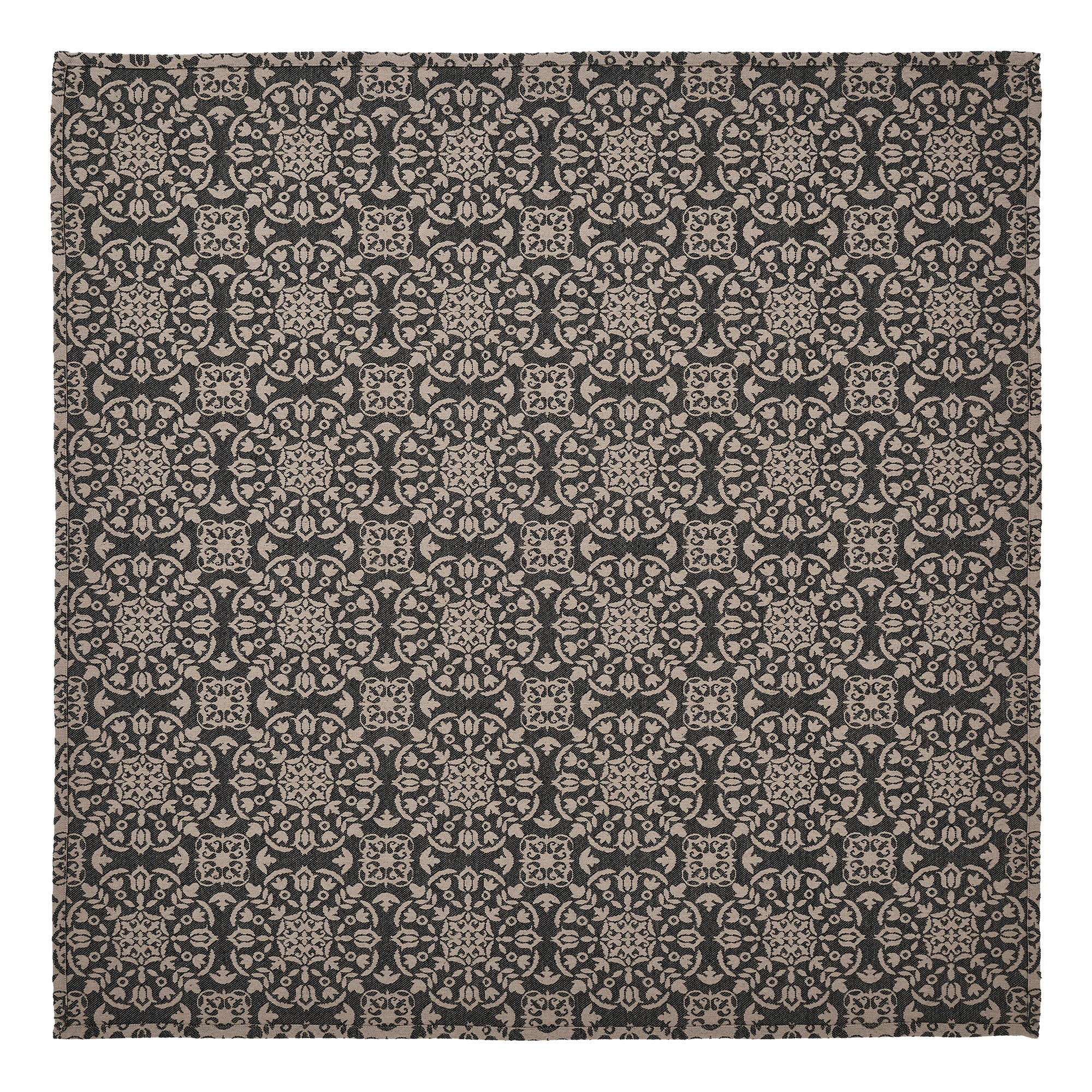 Custom House Black Tan Jacquard Table Topper 42" Square - Image 5
